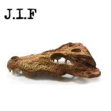 JIF 파충류 은신처 악어해골